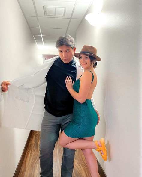 Heinz Doofenshmirtz and Agent P (Phineas and Ferb) Phineas And Ferb Couple Costume, Perry And Doofenshmirtz Costume, Phineas And Ferb Costume, Heinz Doofenshmirtz, Couples Halloween Costume Ideas, Costumes College, Phineas Y Ferb, Couples Halloween Costume, Couple Costumes