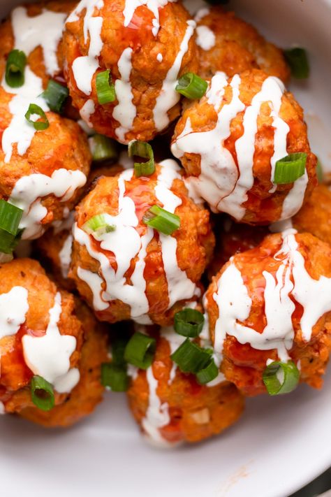 Ww Food, Buffalo Chicken Meatballs, Chicken Meatball Recipes, Prep Meals, Homemade Ranch Dressing, Homemade Ranch, Chicken Meatballs, Super Bowl Food, Chicken Dishes Recipes