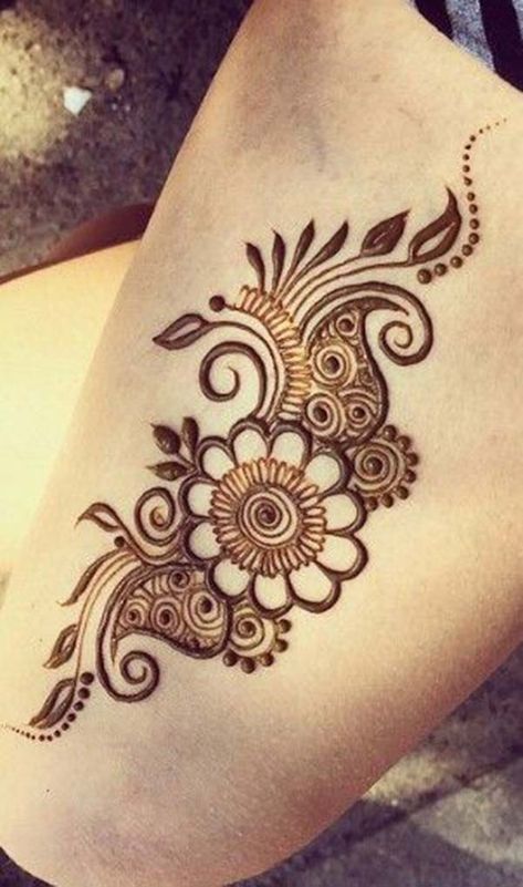 Image result for henna designs thigh Thigh Henna, Eid Shopping, Henne Tattoo, Henna Designs Simple, Jagua Henna, Henna Tutorial, Tato Jari, Floral Henna Designs, Tato Henna