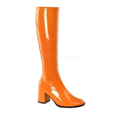 Orange Boots, Costume Boots, Alternative Shoes, High Heel Stiefel, Single Sole Heels, Festival Shoes, Punk Boots, Pleaser Shoes, Knee High Heels