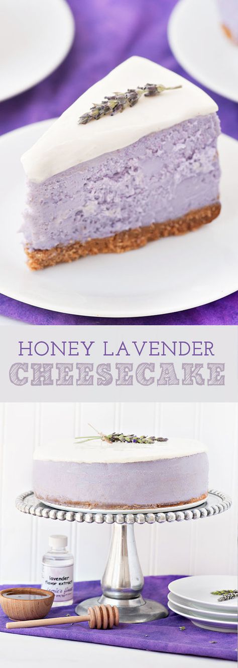 Lavender ist nicht nur eine schöne Farbe  #thiergalerie #thiergaleriedortmund #dortmund #cakes #backen #kuchen #torten #recipe #rezepte #yummy #dessert #sweets Lavender Cheesecake, Slice Of Cheesecake, Biscuits Graham, Lavender Recipes, Honey Lavender, Unique Desserts, Pudding Desserts, Think Food, Piece Of Cake