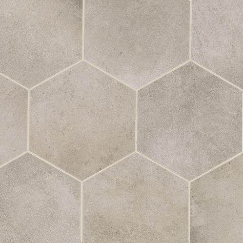 Beige Floor Tile, Hexagon Tile Bathroom, Transitional Tile, Hexagon Floor, Hexagon Tile Floor, Fireplace Facade, Mcm House, Tile Accessories, Neutral Kitchen