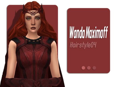 The Sims Resource - Wanda Maximoff Hairstyle Sims 4 Wanda Maximoff, Wanda Maximoff Sims 4 Cc, Scarlet Witch Sims 4 Cc, Sims 1, Wanda Maximoff, Sims Community, Animal Skin, Elizabeth Olsen, Maxis Match