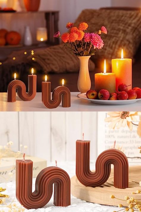 Size Information: these trendy candles measure approx. 3.54 x 3.15 x 0.87 inches/ 9 x 8 x 2.2 cm, cute and small Twisted Candles Aesthetic, Bendy Candles Aesthetic, Candles 2023, Trendy Candles, Candle Minimalist, Trendy Candle, Bendy Candles, Candle Tutorial, Shaped Candles