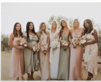 Metallic Bridesmaid Dresses, Light Pink Bridesmaids, Dresses Windsor, Light Pink Bridesmaid Dresses, Pastel Bridesmaid Dresses, Maternity Bridesmaid Dresses, Wedding Color Trends, Sage Green Bridesmaid Dress, Windsor Ontario