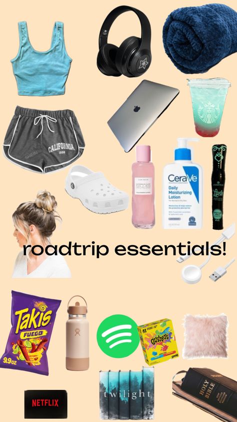 #roadtrip #essentials #roadtripessentials Long Road Trip Essentials For Teens, Road Trip Stuff, Roadtrip Outfit, Road Trip Necessities, Road Trip Bag, Road Trip Kit, Trip Hacks, Trip Bag, Lilly Pulitzer Outfits