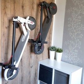 Scooter Storage, Scooter Shop, Bike Storage, E Scooter, Dream Apartment, Wall Storage, Garden Storage, Black Steel, Electric Scooter