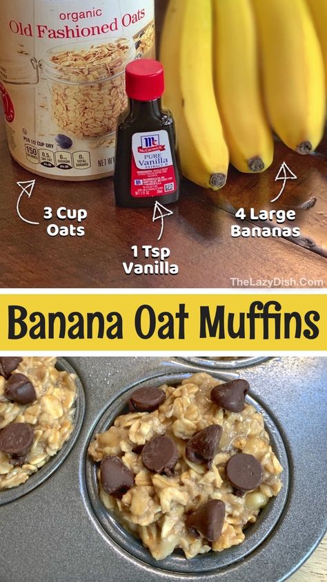 Healthy Banana Oat Muffins, Banana Oat Muffins Healthy, Muffins Banana, Banana Oat Muffins, Toddler Breakfast, Banana Oat, Oat Muffins, Healthy Toddler Meals, Healthy Banana