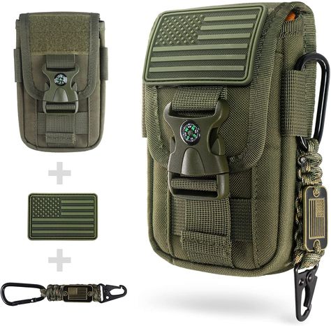 Amazon.com : WYNEX Tactical Molle Phone Pouch with Compass Buckle, Tactical Phone Holster Molle Cell Phone Pouch Universal Belt Waist Bag for IP 13/12/11 Max / S22/S21 with US Patch & Paracord Keyring Clip : Sports & Outdoors Tactical Leg Bag, Tactical Shoulder Bag With Adjustable Strap For Outdoor, Tactical Black Bag With Functional Pockets, Black Tactical Bag With Adjustable Strap, Molle Water Bottle Pouch, Magic Eye Pictures, Molle Bag, Molle Straps, Molle Pouches