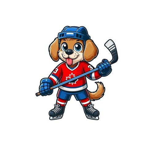 Hockey Cartoon, Hockey Drawing, Dog Cartoon, Vector Icons Illustration, Logo Psd, Free Business Card Mockup, Hockey Player, Business Card Maker, Card Banner