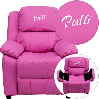 Flash Furniture Deluxe Contemporary Personalized Kids Recliners, Pink Vinyl, Play Kitchen Sets, Storage Chair, Playroom Furniture, Kids Seating, Blue Vinyl, All Things Purple, Cleaning Upholstery