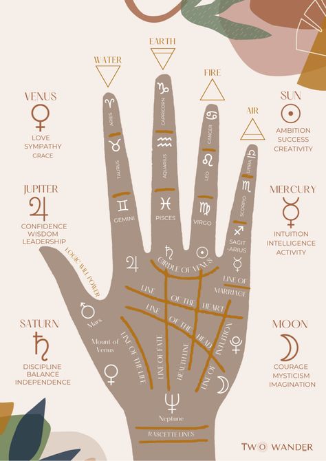 Two Wander - What Your Fingers Can Tell You Palmistry Reading, Palm Lines, Taurus And Aquarius, Magia Das Ervas, Grimoire Book, Witchcraft Spell Books, Witch Spell Book, Witchcraft For Beginners, Palm Reading