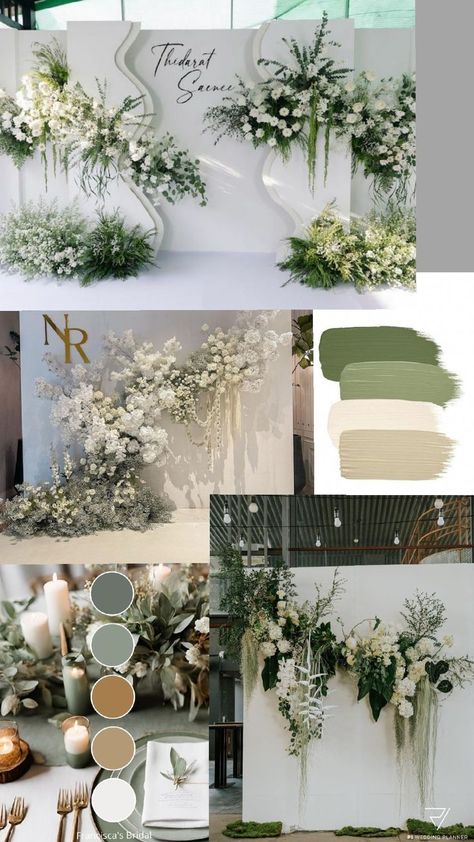 engagement sage Wedding Motif, White Elegance, Wedding Decor Ideas, Gold Decor, White Wedding, Sage Green, Wedding Inspo, Wedding Engagement, Florist