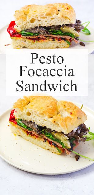 Focaccia Sandwich Ideas Vegetarian, Vegan Focaccia Sandwich, Foccacia Sandwich Vegetarian, Focaccia Bread Sandwich, Foccacia Sandwich, Pesto Focaccia, Focaccia Sandwich, Vegan Sandwich Recipes, Pesto Sandwich