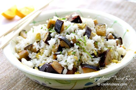 Eggplant fried rice is fast, easy, and delicious. To me, there is nothing more boring than plain fried rice. That’s why this recipeis so unique. The eggplant, which I’m a fan of, combined with the spices, give this dish such an incredibly unique taste. Believe me, this will be a real hit. Give it a […] Plain Fried Rice, Eggplant Fried, Eggplant Fries, Cabbage Rolls, Vegetarian Meals, Nothing More, Dinner Rolls, Main Meals, Fried Rice