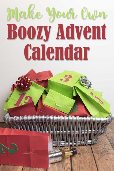 How to make your own booze Advent calendar for December Booze Advent Calendar Diy, Hanukkah Ideas, Pomegranate Liqueur, Cucumber Vodka, Calendar Advent, Malibu Coconut, Homemade Liquor, Cricut Christmas Ideas, Best Christmas Cookies