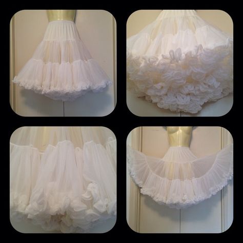 💢SOLD💢 1950's vintage crinoline slip skirt ! M / Original 1950's vintage 2 tiered double layer chiffon crinoline slip /skirt. Waist 28-38 inches, hips free, length 22 inches, hemline "sweep" 360 inches (full circle). Very good condition. Skirts Double Circle Skirt, Cancan Skirt, Crinoline Skirt, People Clothes, Circle Dress, Kids Frocks, Ankle Length Dress, Ballet Dress, Diy Sewing Clothes