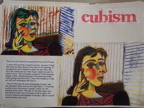 GCSE ART: Cubism...Picasso by SushiLovesPanda on DeviantArt Cubism Research Page, Pablo Picasso Artist Research Page Gcse, Picasso Artist Research Page, Gcse Art Coursework, Picasso Collage, Cubism Picasso, Art Igcse, Artist Research Page, Art Coursework