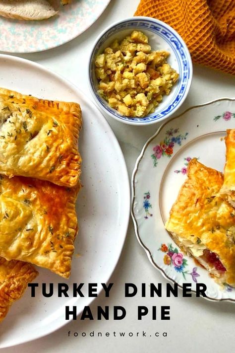 this reimagined twist on turkey dinner leftovers is the game-changing recipe you need for the holidays. Store-bought puff pastry means you only need 15 minutes of prep time to whip these up before popping them into the oven, so you can get back to snuggling up on the couch and basking in that cozy holiday feeling. Warning! You may never be able to eat regular leftovers again. Stuffing Gravy, Easy Thanksgiving Turkey, Hot Turkey Sandwiches, Thanksgiving Turkey Dinner, Thanksgiving Leftover, Puff Pastry Filling, Thanksgiving Leftover Recipes, Leftover Cranberry Sauce, Dinner Leftovers