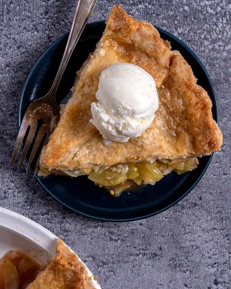 Photograph of green tomato pie. Green Tomato Mock Apple Pie, Green Tomato Pie Recipe, Mini Tomato Pie, Green Tomato Pie, Tomato Pie Recipe, Pie Pie, Tomato Pie, Flaky Pie Crust, Delectable Desserts