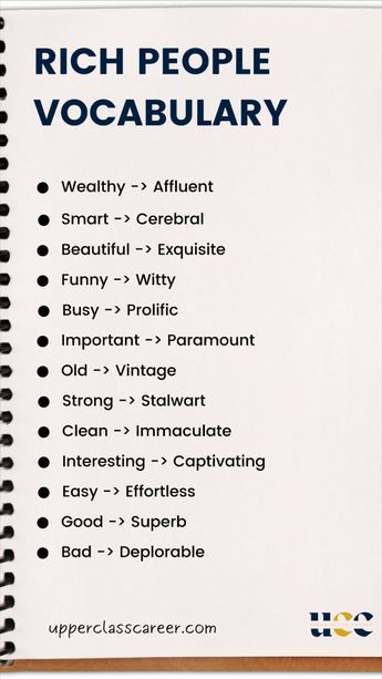 Be very selective about the words you use to make people value you more. Vocabulary | Wealthy words | Rich Words | English words | Language learning | English Learning | Rich people words | Mindset Journaling | career goals | Success Quotes Motivational | Successful quote | Entrepreneur mindset aesthetics | Entrepreneur Ideas | Entrepreneur Business | Business Quotes | luxury life goals | Wealth Aesthetics | Rich aesthetic | lifestyle aesthetic | study motivation quotes | study tips | High Vocabulary Quotes, Rich People Vocabulary, Sophisticated English Words, Rich Vocabulary Words, Bussines English Words, Luxury Life Goals, Ambitious Vocabulary, Mindset Journaling, Quotes Luxury