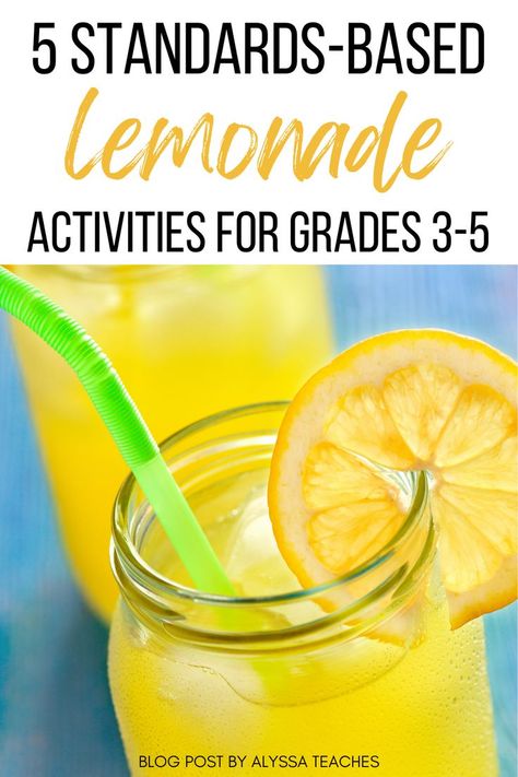 Teaching Summer School Ideas, 5th Grade Summer Activities, Lemonade Day Activities, 3rd Grade Summer School Activities, Summer School Activities 4th Grade, Lemonade Wars Activities, Lemonade Activities, Summer School Ideas, Grade Goals