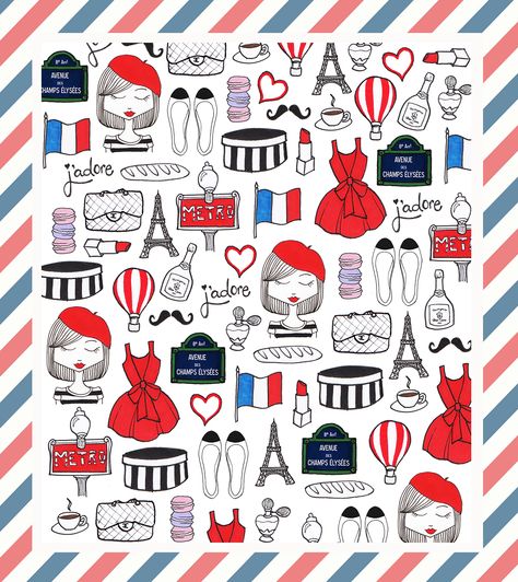 #Paris #Illustration #Chanel #Doodles #France Paris Drawing, Dancer Drawing, Torre Eiffel Paris, Paris Patterns, Paris Illustration, Clear Vinyl Stickers, France Drawing, French Culture, Paris Theme