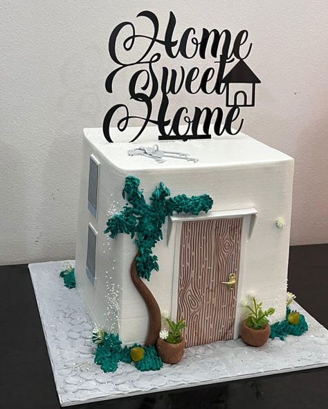 House Warming Cake Design, House Warming Cakes Designs, House Blessing Cake Design, New Home Cake Designs, Housewarming Cake Ideas, Inauguration Cake, House Warming Cake, Black And Gold Birthday Cake, Housewarming Cake