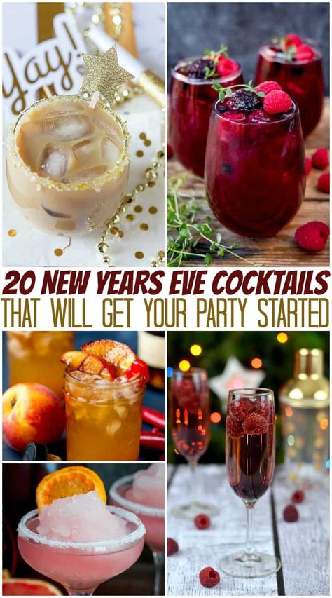 20 New Years Eve Cocktails | #cocktails #newyearseve #alcohol #cocktailrecipes New Years Eve Cocktails, Nye Drinks, Dessert Nouvel An, New Years Eve Snacks, Alcohol Ideas, Beautiful Cocktails, New Years Eve Menu, New Years Eve Drinks, New Years Eve Dessert