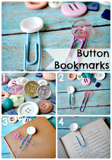 The Life of Jennifer Dawn: 5 Fabulous Button Crafts Button Craft Ideas, Button Bookmarks, Button Book, Upcycling Crafts, Button Projects, Buttons Crafts Diy, Easy Party Favor, Crafting Room, Simple Craft Ideas