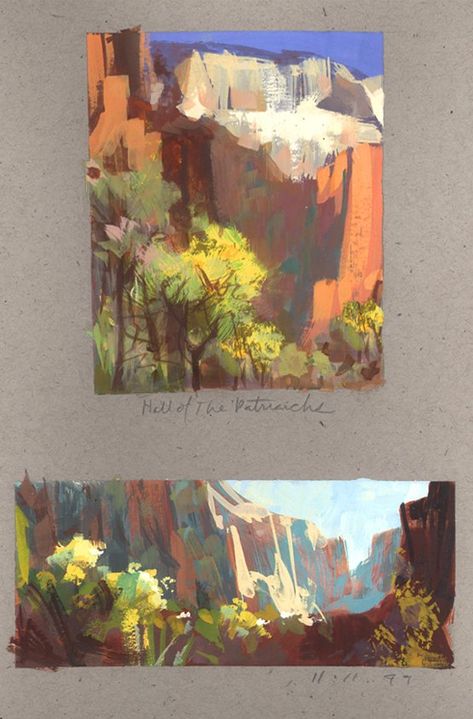 Nathan Fowkes, Environment Painting, Gouache Art, Arte Sketchbook, Bob Ross, Landscape Drawings, Plein Air Paintings, Traditional Paintings, Environment Concept Art