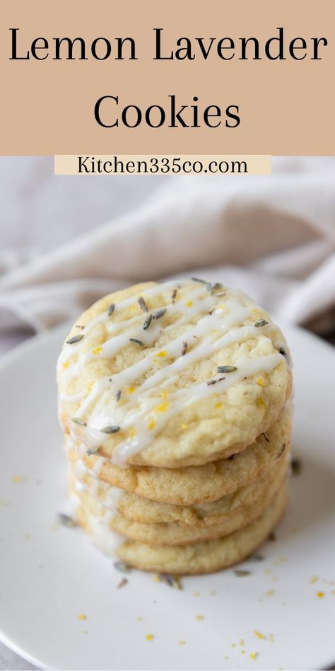 Lavender Dessert Recipes, Lemon Lavender Cookies, Lavender Dessert, Soft And Chewy Sugar Cookies, Lavender Shortbread Cookies, Lavender Cookies, Kitchen Witch Recipes, Lavender Recipes, Lemon Sugar Cookies