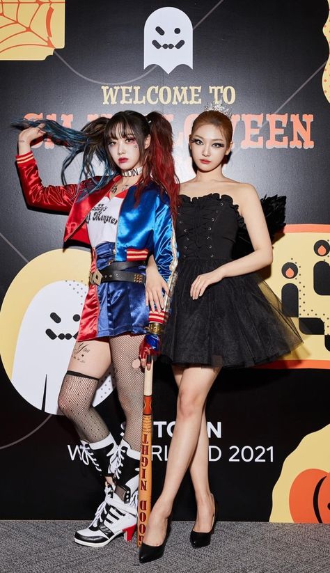 Halloween Costumes Korean, Aespa Halloween, K Pop Idols Female, Kpop Halloween Costumes, Korean Halloween, Kpop Halloween Costume, Kpop Halloween, Giselle Ningning, Ashley Greene