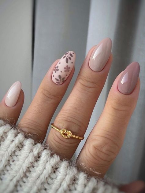 Beige Nails Design, September Nails, Beige Nails, Simple Gel Nails, Work Nails, Casual Nails, Thanksgiving Nails, Short Acrylic Nails Designs, Orange Nails