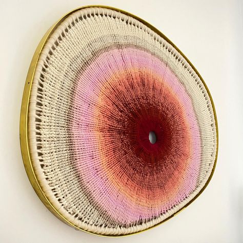 Tammy Kanat (@tammykanat) • Instagram photos and videos Tammy Kanat, Instagram Gradient, Circular Weaving, Textile Company, Weaving Art, Brass Frame, Textile Art, Fiber Art, Art Inspo