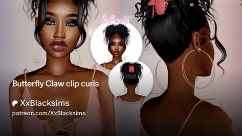 Butterfly Claw clip curls | XxBlacksims Claw Clip Hair Sims 4 Cc, Sims 4 Claw Clip Hair, Hair Sims 4 Cc, Butterfly Claw Clip, Claw Clip Hair, Clip Hair, Sims 4 Cc, Claw Clip, Sims 4