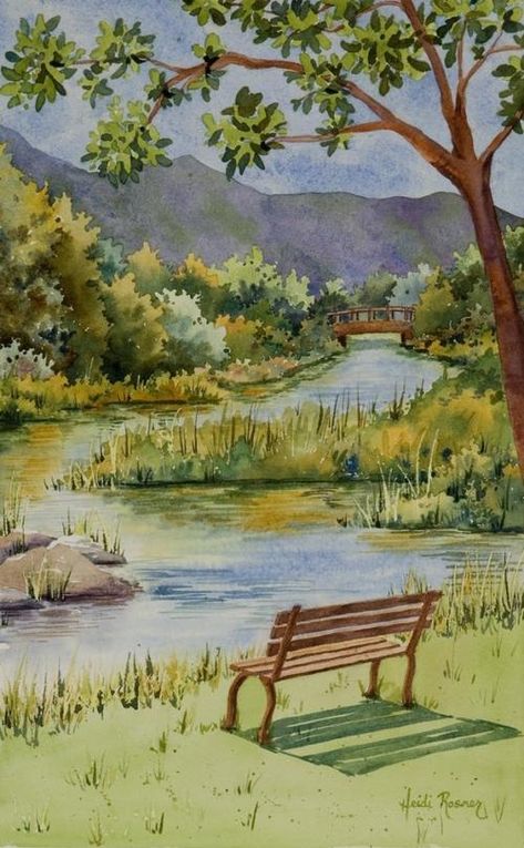 Oregon Watercolor, Oregon Painting, Easy Landscape Paintings, Watercolor Art Landscape, Canvas For Beginners, Watercolour Inspiration, Canvas Painting Ideas, Watercolor Paintings Easy, Easy Canvas Painting