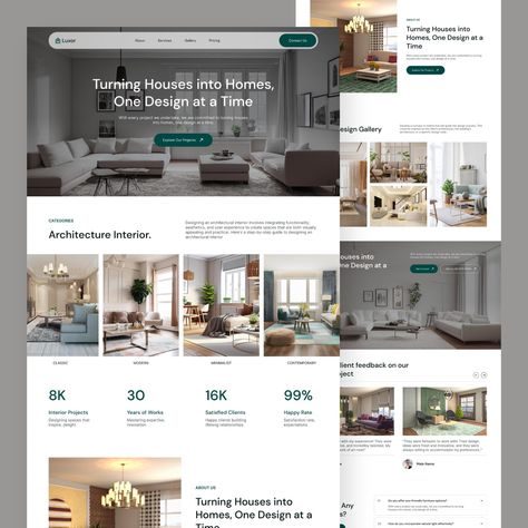 Home Interior Design Website Design For Better View👇 Dribbble: https://dribbble.com/shots/24120608-Real-Estate-Landing-Page-Design Uplabs: https://www.uplabs.com/posts/home-interior-design-website-design - Oripio is a product design agency focusing on UI/UX design, Web Development & branding✌️ Let's discuss👇 Email: contact@oripio.com WhatsApp: +8801701-253995 Follow us on other platforms: links.oripio.com/all Explore more design 👉 https://dribbble.com/oripio #Website #oripio #ui #landin... Web Studio, Interior Design Website, Wordpress Developer, Homepage Design, Custom Web Design, Website Services, Wordpress Theme Design, Web Design Services, More Design