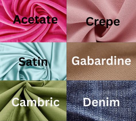 Types Of Fabric Material For Dresses, Type Of Fabric Material, All Fabric With Name, Types Of Fabrics And Their Names, Fabrics Names List, Hijab Fabric Name, Material Names, Fabric Swatch Display, Clothing Fabric Patterns