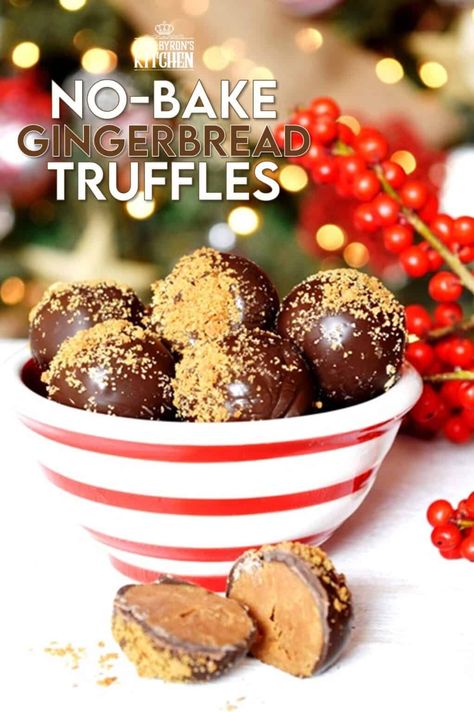 Nothing compares to the warming and comforting taste and smell of gingerbread at Christmastime. These Gingerbread Truffles are the perfect bite-sized treat for sharing. And, they make a perfect bring-along treat to any festive party! #gingerbread #chocolate #truffles #christmas #holiday #baking #cookies Gingerbread Truffles Recipe, Gingerbread Truffles, Irish Cream Truffles, Holiday Truffles, Christmas Truffles, Christmas Shortbread, Best Holiday Cookies, Truffles Recipe, Lord Byron