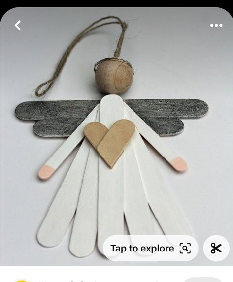 Christmas Angel Crafts, Popsicle Crafts, Christmas Gift Basket Ideas, Christmas Arts And Crafts, Handmade Christmas Crafts, Angel Crafts, Fun Christmas Crafts, Christmas Gift For Mom, Preschool Christmas