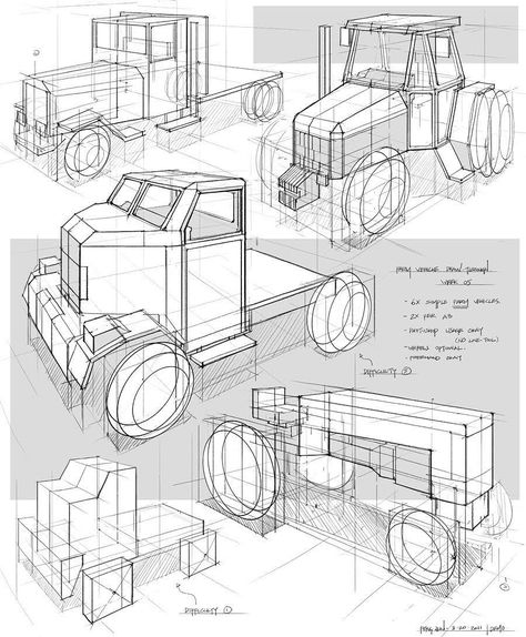 Perspective Sketching, Feng Zhu Design, Feng Zhu, Design Perspective, Perspective Sketch, Structural Drawing, Isometric Drawing, Perspective Drawing Lessons, Industrial Design Sketch