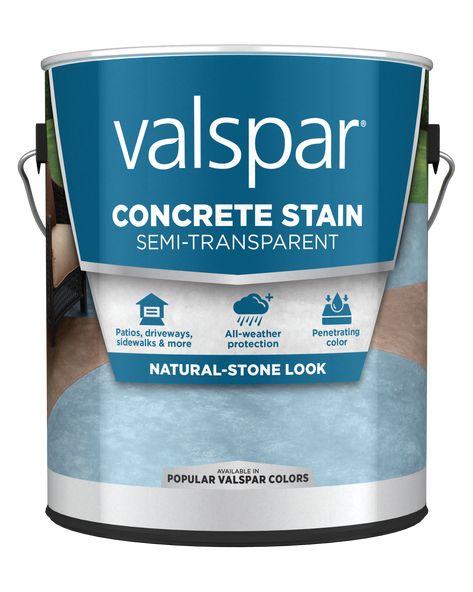 Semi-Transparent Concrete Stain - Valspar® Coating Valspar Concrete Stain, Transparent Concrete, Concrete Stain Colors, Concrete Stains, Method Soap, Concrete Floor Coatings, Valspar Colors, Color Concrete, Boost Curb Appeal