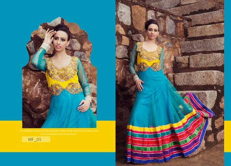 The combination of sky-blue and yellow georgette anarkali and-colored hemline makes you shine with embroldery Zardosi work on the yok. Product Code: MF_05 Price:$216 Mail: rangrezzfashions@gmail.com  #Fashion #Dress #Designersuites #NiceDesigns #Models #Beauty #colors #dresses #georgette #Red #Blue #goldzari #embroldery #sky-blue Yellow Georgette Anarkali, Georgette Anarkali, Zardosi Work, Unique Designers, Anarkali, Sky Blue, Red Blue, Cool Designs, Dress Es