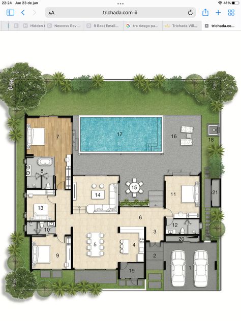 House With Pool Layout, Pool House Floor Plan, 120 M2 House Plans, Modern Villa Layout, Tropical House Design Floor Plans, Small Villa Floor Plan, Villa Plan 2 Floor, Modern Villa Floor Plan, Swimming Pool Floor Plan