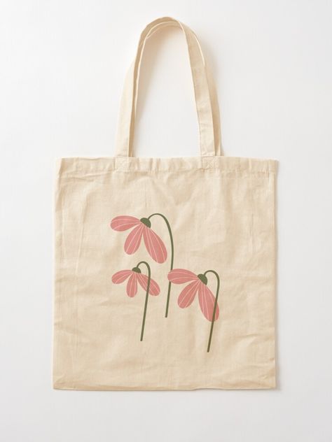 "Pink flowers" Tote Bag by RigaSutherland | Redbubble Handpainted Tote, Diy Tote Bag Design, Painted Canvas Bags, Handpainted Tote Bags, Totes Ideas, Desain Tote Bag, Flowers Tote Bag, Canvas Bag Design, Tods Bag