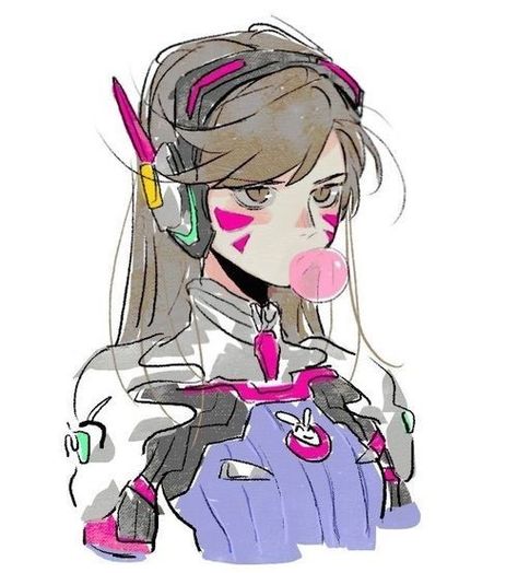 D.va Art, Overwatch Drawings, Overwatch Wallpapers, D.va Overwatch, Overwatch Fan Art, 영감을 주는 캐릭터, Video Game Art, Art Block, A Drawing