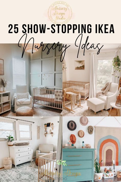 Low Ceiling Nursery, Ikea Crib Nursery, Sniglar Crib Nursery, Baby Room And Office Combo, Office And Nursery Combo, Bright Nursery Ideas, Ikea Nursery Ideas, Ikea Sniglar Crib, Ikea Baby Nursery