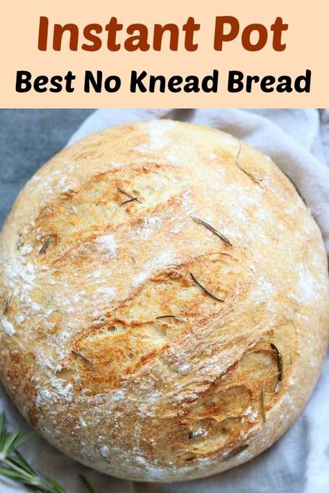 Rosemary No Knead Bread, Instant Pot Bread, Pot Bread, Instapot Meals, Instant Pot Tips, Instant Pot Pasta Recipe, Instant Pot Ideas, Knead Bread Recipe, Vegan Instant Pot