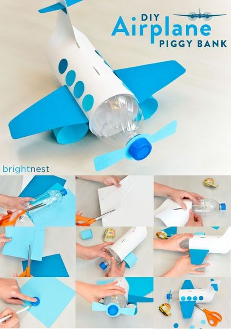 Recycled Crafts Kids Projects, Recycled Toys, Kerajinan Diy, Airplane Crafts, Recycled Crafts Kids, Plastic Bottle Crafts, Recycled Projects, Recycled Crafts, Toddler Crafts